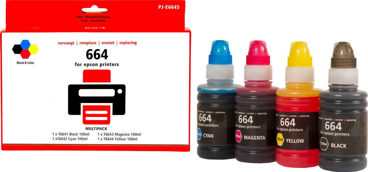 Epson T66 (4-pack) inktcartridge |Zwart|